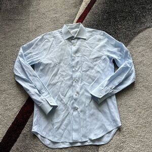 Canali Blue Regular Fit Dress Shirt